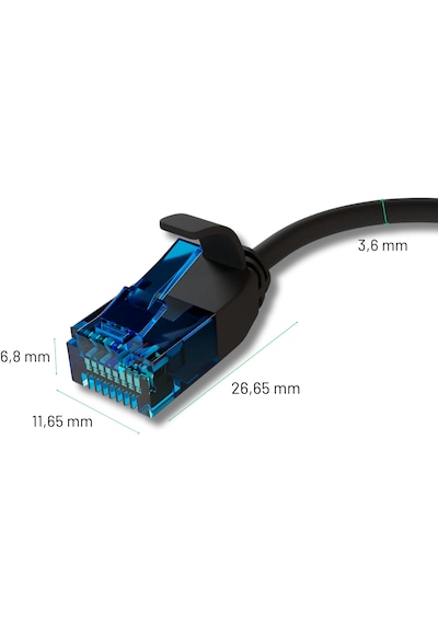 Irenıs Cat6 U/utp Esnek Kablo, Siyah 10 Metre