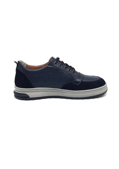 Goldbrand %100 Hakiki Deri Erkek Kışlık Rahat Günlük Casual Lastik Bağcıklı Ayakkabı 40-44 Lacivert