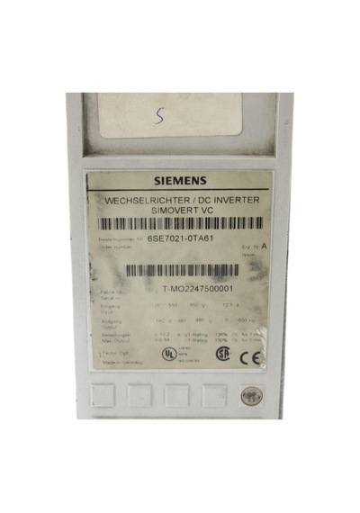 6se7021-0ta61 Sımovert Masterdrıves Vector Control Inverter Compact Unıt 2.el