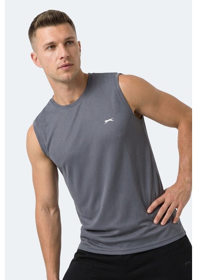Slazenger Hazzar I Erkek Kolsuz Koyu Gri Tişört