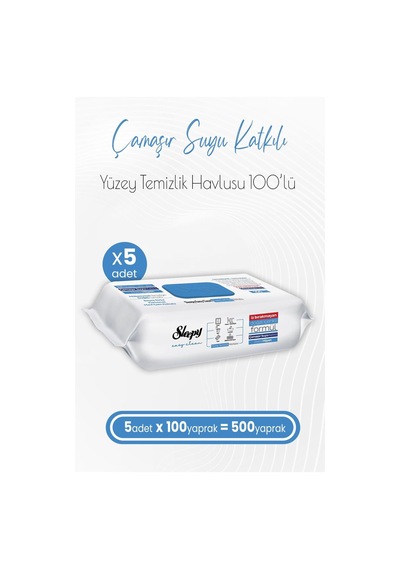 Sleepy Easy Clean Çamaşır Suyu Katkılı Yüzey Temizlik Havlusu 5 X 100'Lü 500 Yaprak