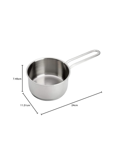 Mini Sos Tenceresi, 10 Cm, 0,5 L, Kapaksız, İndüksiyon Uyumlu, Cromargan Yüksek Kaliteli Paslanmaz Çelik, Üst Üste Saklanabilir