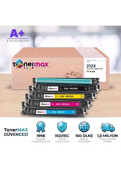 Hp 212x Cmyk Uyumlu Toner Seti A Plus / Color Laserjet Enterprise M554 / M555 / Mfp M578 / W2120x / W2121x / W2122x / W2123x