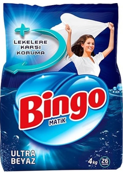 Bingo Matik Ultra Beyaz Toz Çamaşır Deterjanı 26 Yıkama 4 KG