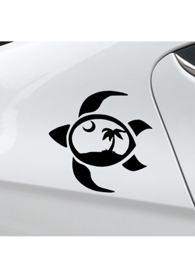 Kaplumbağa Tasarım Oto Sticker 2 Adet 10 20 Cm