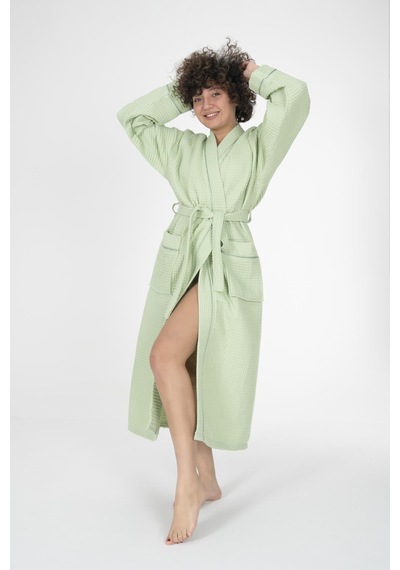 Varol Kaos Serisi Kimono Yaka Pike Bornoz Sabahlık Yeşil-l/xl Yeşil