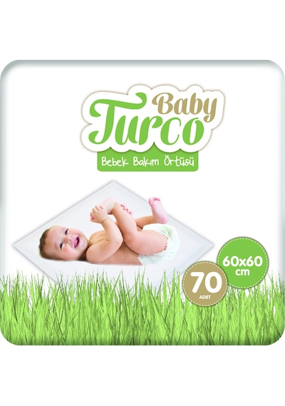 Baby Turco Bebek Bakım Örtüsü 60x60 Cm 7x10 70 Adet