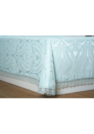 Tulip Polyester Pamuk Şönil Su Yeşili Yatak Örtüsü Çift Kiş. 3 Prç. 696 Mint Yeşili