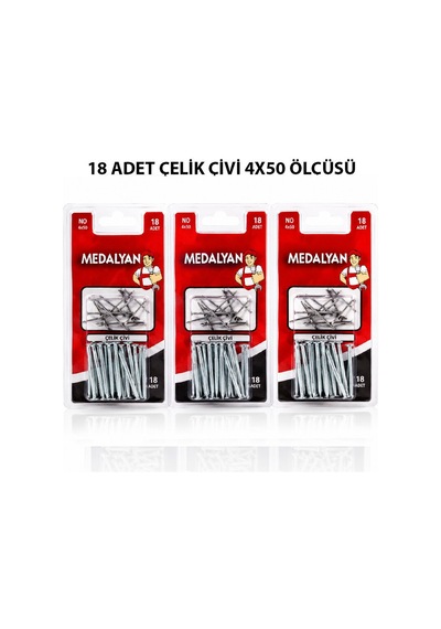 Medalyan Dl-20 Beton Çelik Çivi 4x50 - 18 Adet- 12'li Paket Diğer