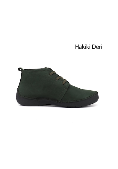Gönderir Gönderi R Kadın Koyu Haki Nubuk Bağcıklı Hakiki Deri Comfort Bot Dkzb02842661