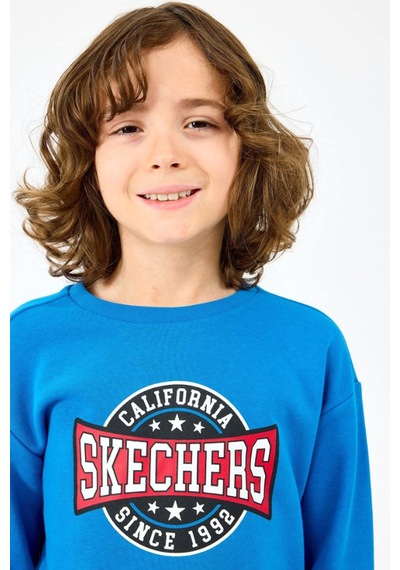 Skechers Crewneck Çocuk Sweatshirt Mavi