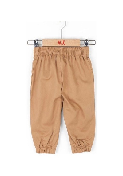 Nk Kids Kız Bebek Beli Paçası Lastikli Kumaş Pantolon-13838 Kahverengi