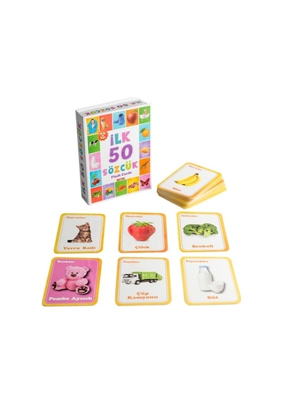 Diytoy Flash Cards İlk 50 Sözcük + Bebeğimin İlk Zeka Kartları 2'li Set