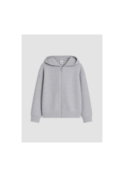 Lc Waikiki Alıta Cıty Farkıyla Lcw Kids Gri İnterlok Düz Loose & Bol Kız Çocuk Fermuarlı Sweatshirt Gri - 930966611 Gri