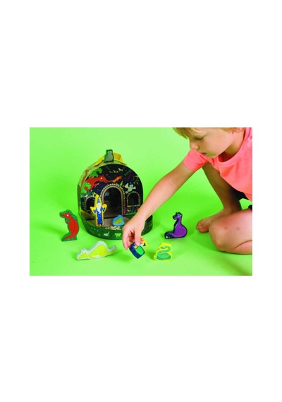 Floss & Rock Ahşap Figürlü Oyun Kutuları Dino 45p6472
