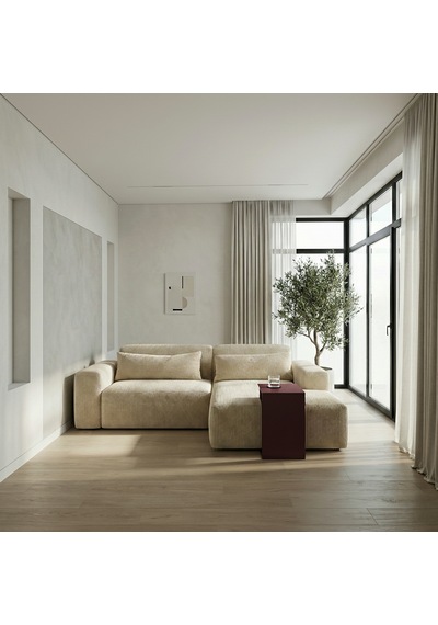 Metal Koltuk Üstü C Sehpa Modern Minimal Yan Sehpa Bordo