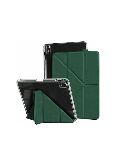 Apple Uyumlu iPad Air 11inç M2/m3 Air 4/5.nesil 10.9 Kılıf Mika Trifolding Şeffaf Kalem Bölmeli Kılıf