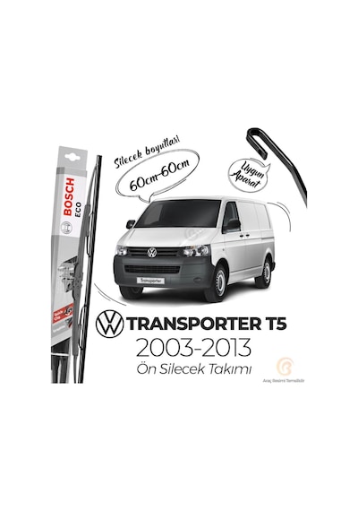 Volkswagen Transporter T5 Ön Silecek Takımı 2003-2013 Bosch Eco