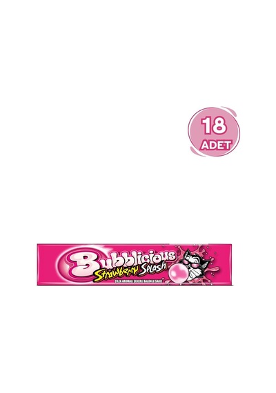 Bubblicious Çilek Aromalı Balonlu Sakız 38 Gr - 18 Adet