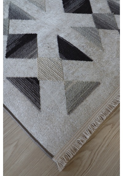 Gri Kilim Dekoratif Salon Halısı Makinada Yıkanabilir Mutfak Halı