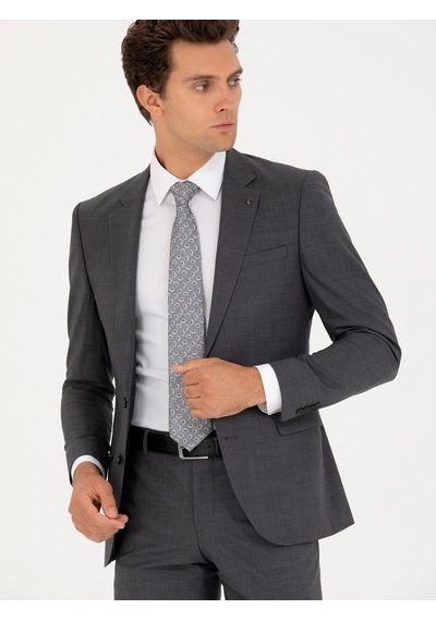 Cacharel Füme Slim Fit Ceket Gri