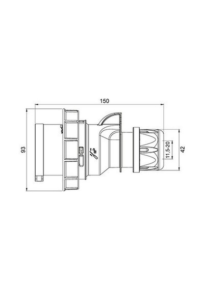 Mete Enerji 4x32a. Ip67 Düz Fiş Vidalı Bağlantı 406110v