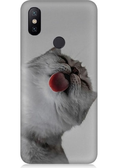 Xiaomi Redmi Note 5 Pro Uyumlu Dilini Çıkaran Kedi Desenli Silikon Kılıf