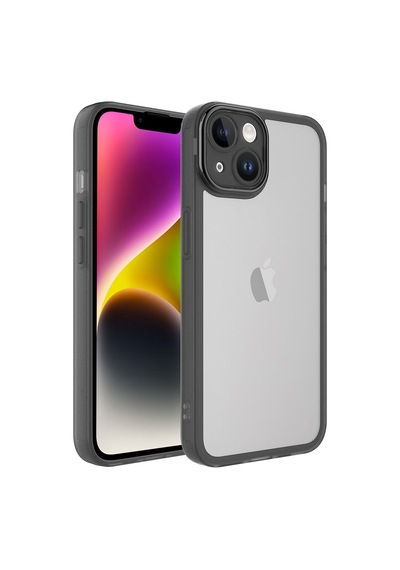 Apple Uyumlu iPhone 14 Plus Uyumlu Kamera Korumalı Transparan Zore Post Kapak-siyah -