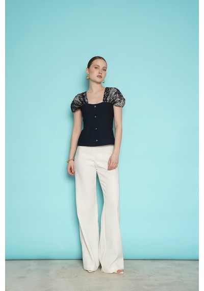 Verymoda Omuz Dantel Detaylı Kayık Yaka Bluz D2994 Siyah