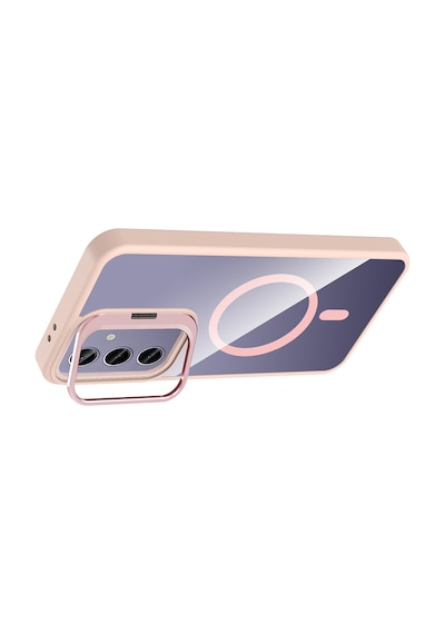 Adige Samsung Galaxy Uyumlu S24 Plus Kılıf Etro Standlı + Kamera Lens Koruyucu Pembe