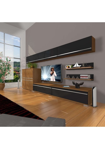 Decoraktiv Eko 8 Mdf Std Tv Ünitesi Tv Sehpası Ceviz - Siyah