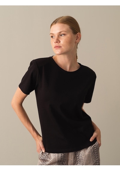 Xint Siyah Regular Fit Bisiklet Yaka Pamuk Tişört 602269