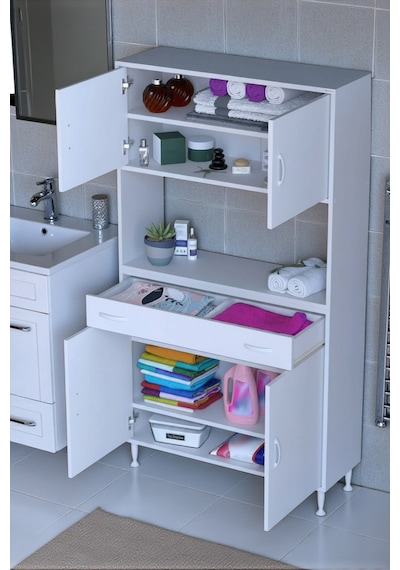 Eliusta Artex 100 Cm Yüksek Organizasyonlu Boy Dolabı 100x173x32,5 Cm Beyaz Banyo/mutfak Dolabı Beyaz Eliusta Artex 100 Cm Yüksek Organizasyonlu Boy Dolabı 100x173x32,5 Cm Beyaz Banyo/mutfak Dolabı Beyaz