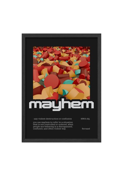 Mayhem Siyah Ahşap Çerçeveli Poster, Dekoratif Hediyelik Duvar Tablosu
