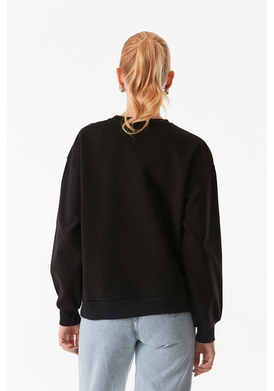 Fullamoda Yazı Baskılı Bisiklet Yaka Sweatshirt 25kgb4430213732-siyah Siyah Fullamoda Yazı Baskılı Bisiklet Yaka Sweatshirt 25kgb4430213732-siyah Siyah