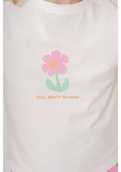 Mısstuffy Kız Çocuk Pamuklu T-shirt Keten Pantalonlu Yazlık Takım 6-9 Yaş Pembe - Beyaz Mısstuffy Kız Çocuk Pamuklu T-shirt Keten Pantalonlu Yazlık Takım 6-9 Yaş Pembe - Beyaz