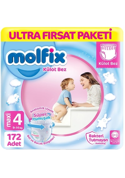 Molfix Külot Bebek Bezi 4 Beden Ultra Fırsat Paketi 86 2 172 Adet 2'li