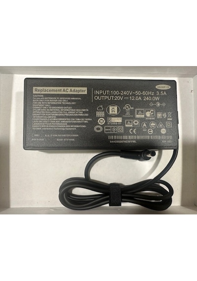 20 Volt 12 Amper Asus Uyumlu Adaptör 240 Watt 6.0 Mm 3.7 Mm Asus Uyumlu Notebook Adaptör