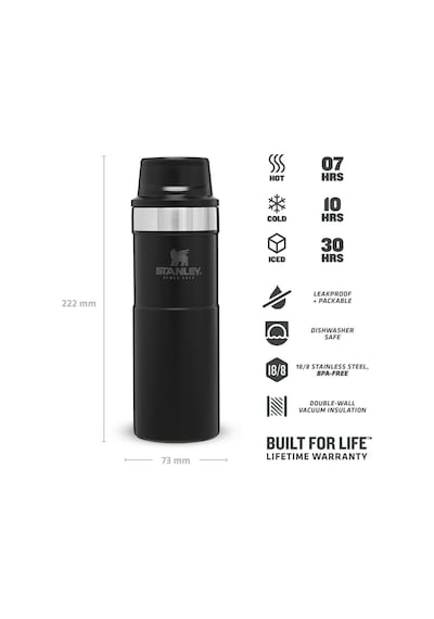 Stanley Klasik Trigger-Action Seyahat Bardağı 0.47Lt. Siyah