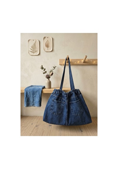 Passtell Kadın Trend Omuz Askılı Pantolon Model Jean Kot Çanta 45 Cm En / 31 Cm Yükseklik Lacivert Lacivert