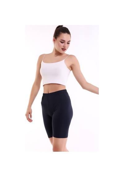 Self Clothing Kadın Antrasit Penye Kumaş Yüksek Bel Kısa Tayt Slf1295