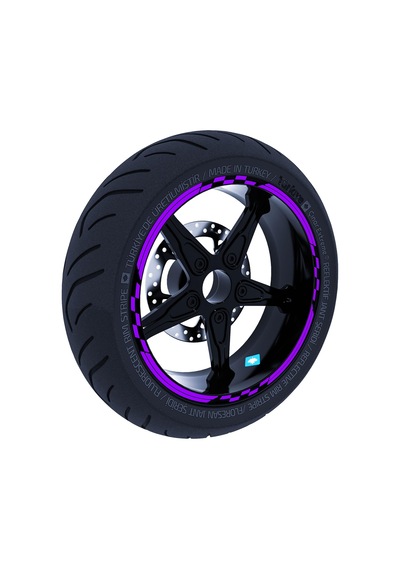 Moto GP Yarış Bayraklı Patlıcan Moru Jant Şeridi Sticker Çınar Extreme
