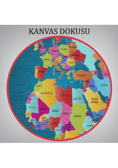 Es10 -2560 Dünya Haritası Dekoratif Kanvas Tablo 1098 (95 x 55)
