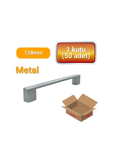 50 Adet Kare Mat Krom Metal Mobilya Kulpu Seti 128mm Mat Krom