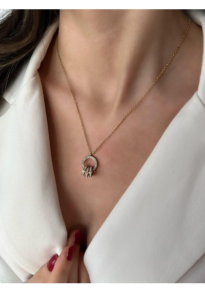 Periliçe Gold Çelik Takı Seti 359 Gümüş - Rose Gold