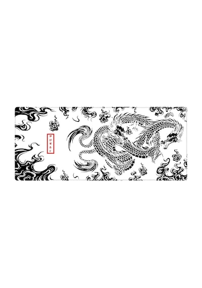 Porge Gaming Mouse Pad 70x30, 90x40 Mouse Pad Xxl Büyük Dikişli Oyuncu Mouse Pad Speed Mousepad White Dragon, 80x30