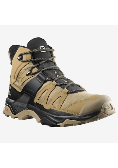 Salomon X Ultra 4 Mid Goretex Mens Boat Su Geçirmez Nefes Alabilen Erkek Bot Açık Yeşil Siyah