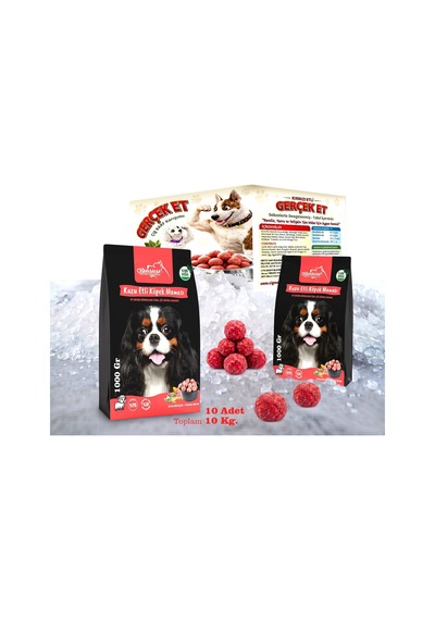 Kuzu Etli Tahılsız Barf Köpek Maması 10 Kg - 1000 G X 10