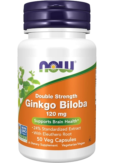 Now Foods Ginkgo Biloba Supports Brain Health 120 Mg Double Stren