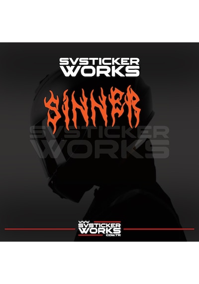 Sinner Kask Sticker Tüm Kasklar Uyumlu Tek Yön 1 Adet Turuncu